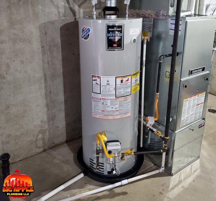 Tank hot water heaters and boilers expertly installed by Big Apple Aurora Plumbing technicians.