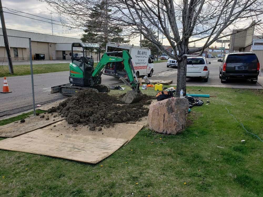 sewer line excavation