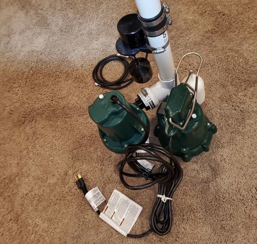 new sump pump installation