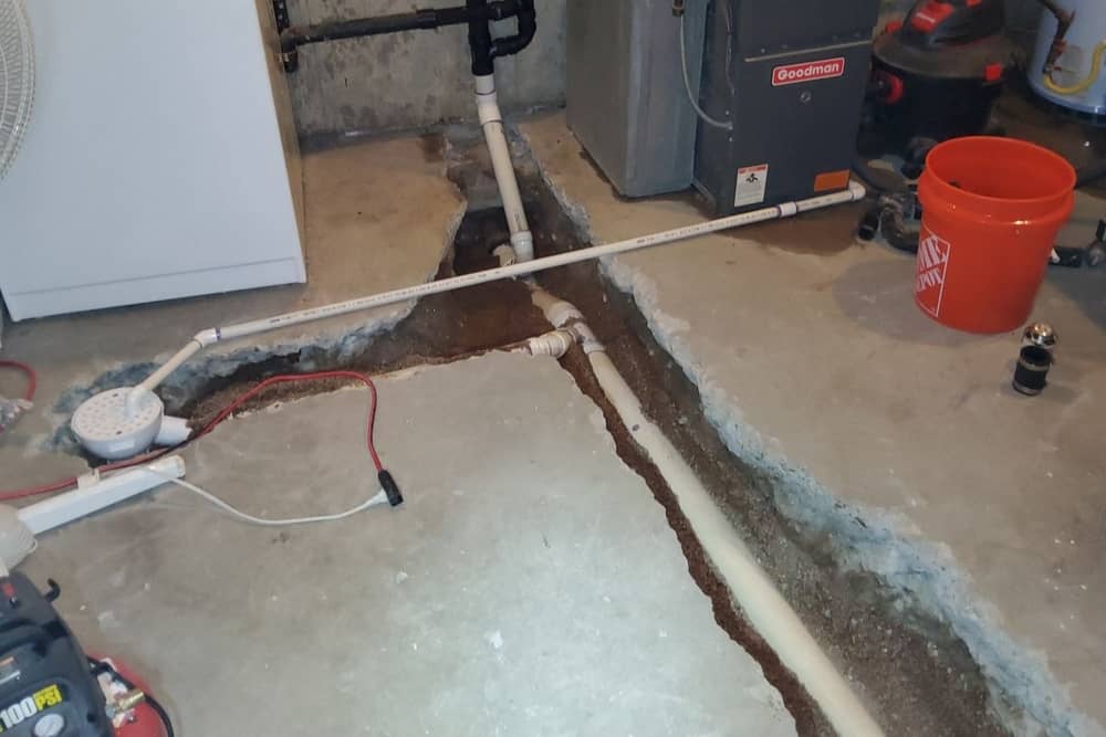 basement drain line repair