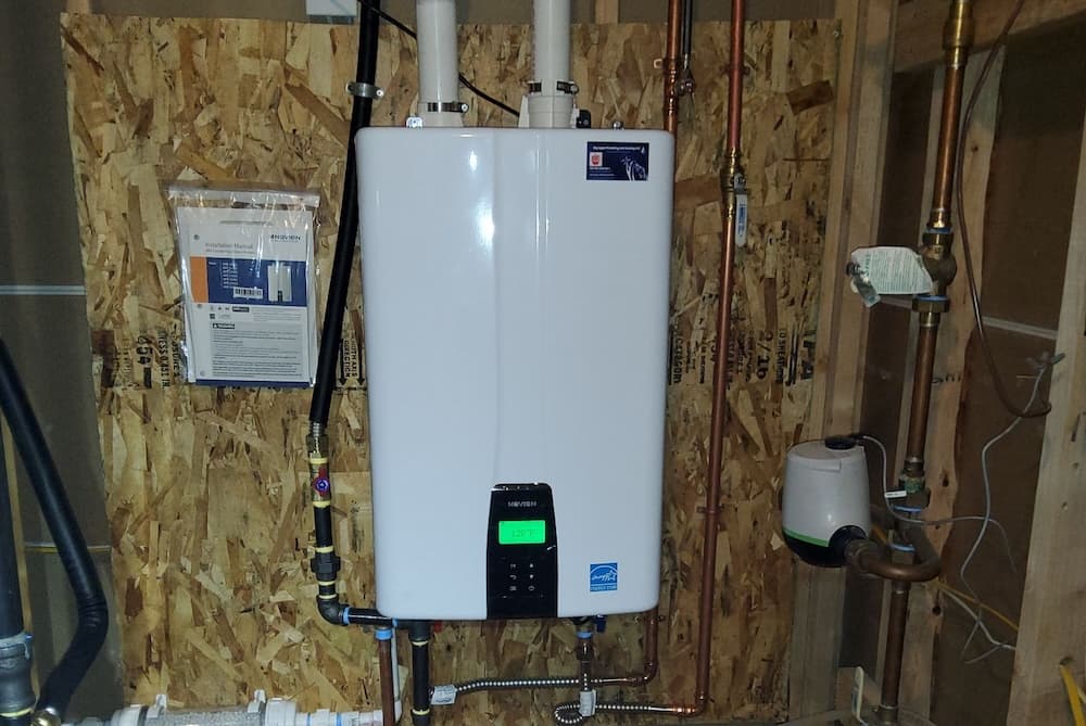 New Tankless Water Heater Installed on Wall