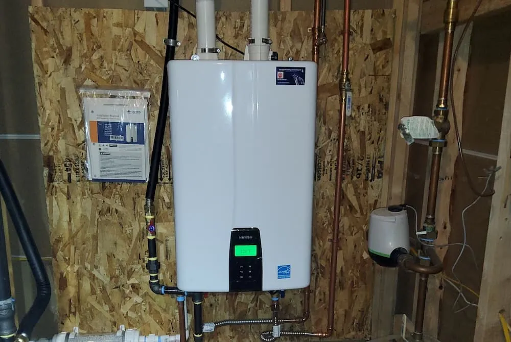 New Tankless Water Heater Installed on Wall