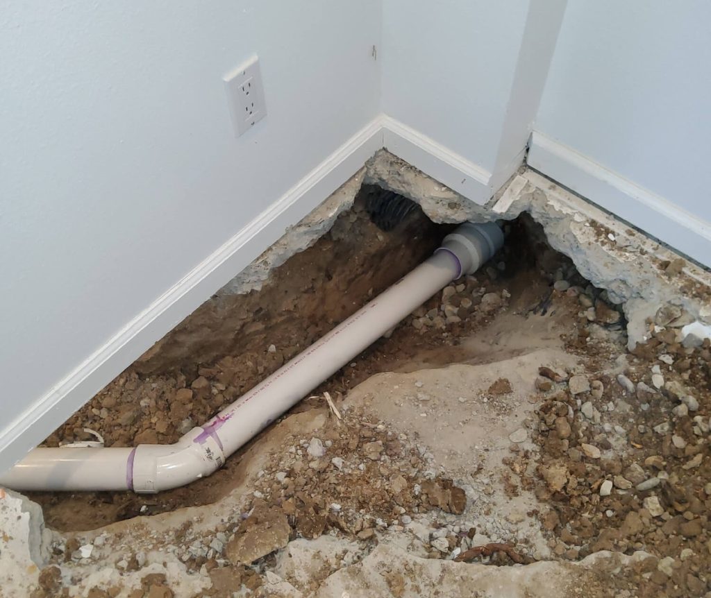 repairing leaking pipes underslab